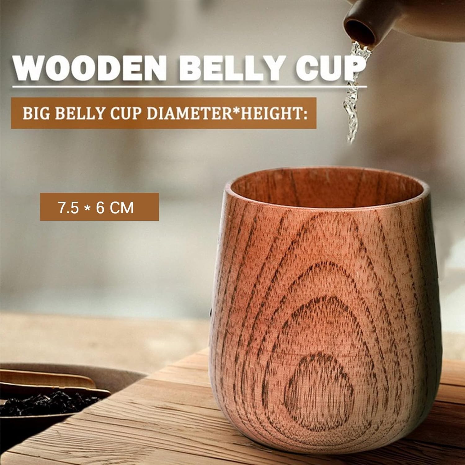 Wooden Tea Cups Top Grade Natu - Wine Beer Coffee Drink recension och pris
