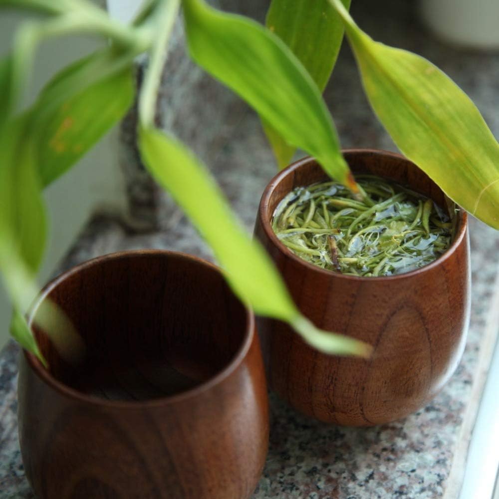 Wooden Tea Cups Top Grade Natu - Wine Beer Coffee Drink recension och pris