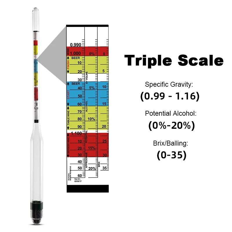 2Pcs/lot Hydrometer Tester,Tri - Wine Beer And Mead recension och pris