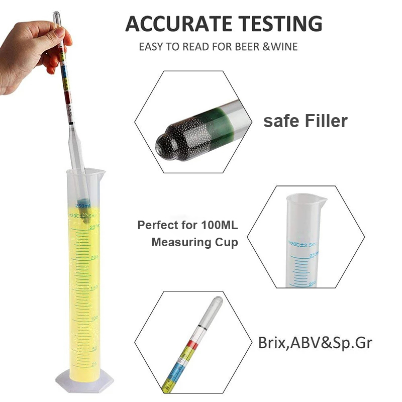 2Pcs/lot Hydrometer Tester,Tri - Wine Beer And Mead recension och pris