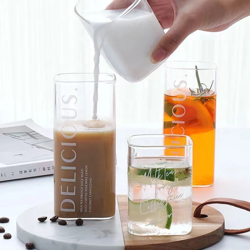 Square Simple Glass Cup Clear  - Wine Beer Coffee Drink recension och pris