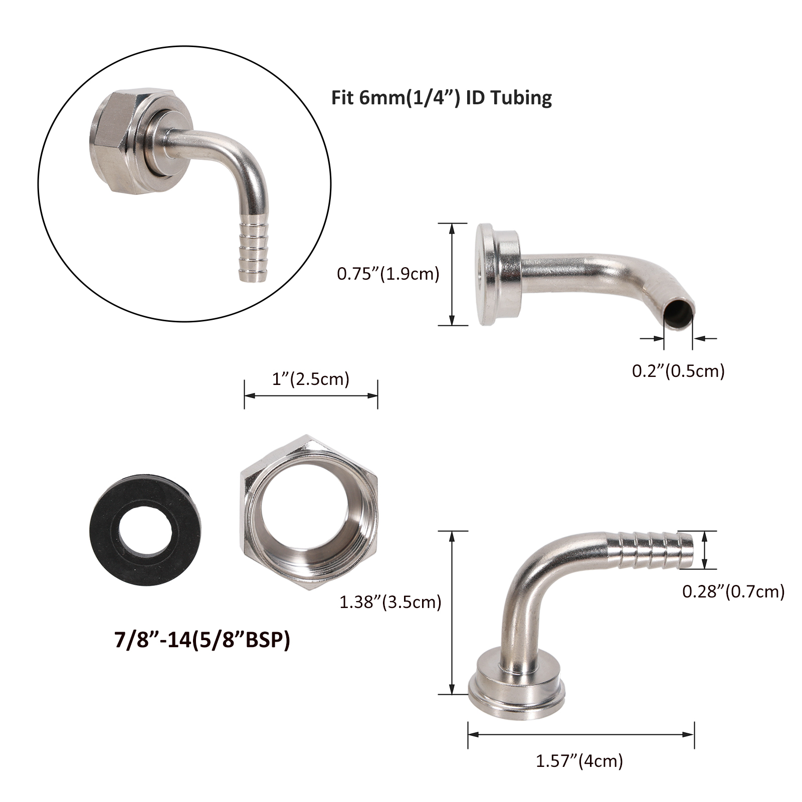 Hex Beer Nut Elbow Tail Piece  - Craft Beer & Wine U- recension och pris