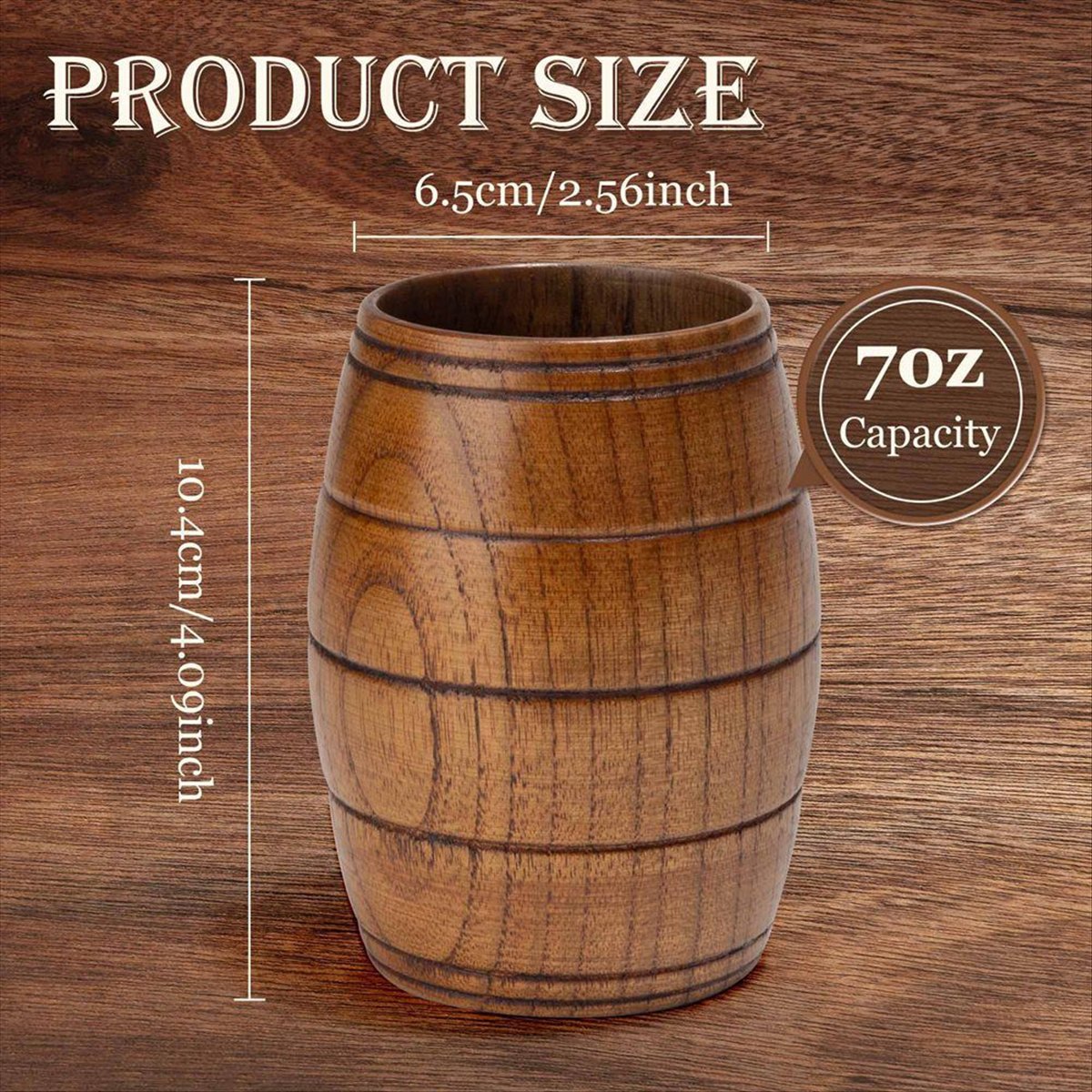 X10A 2 Pieces Classical Wooden - Wine Beer Coffee Drink recension och pris